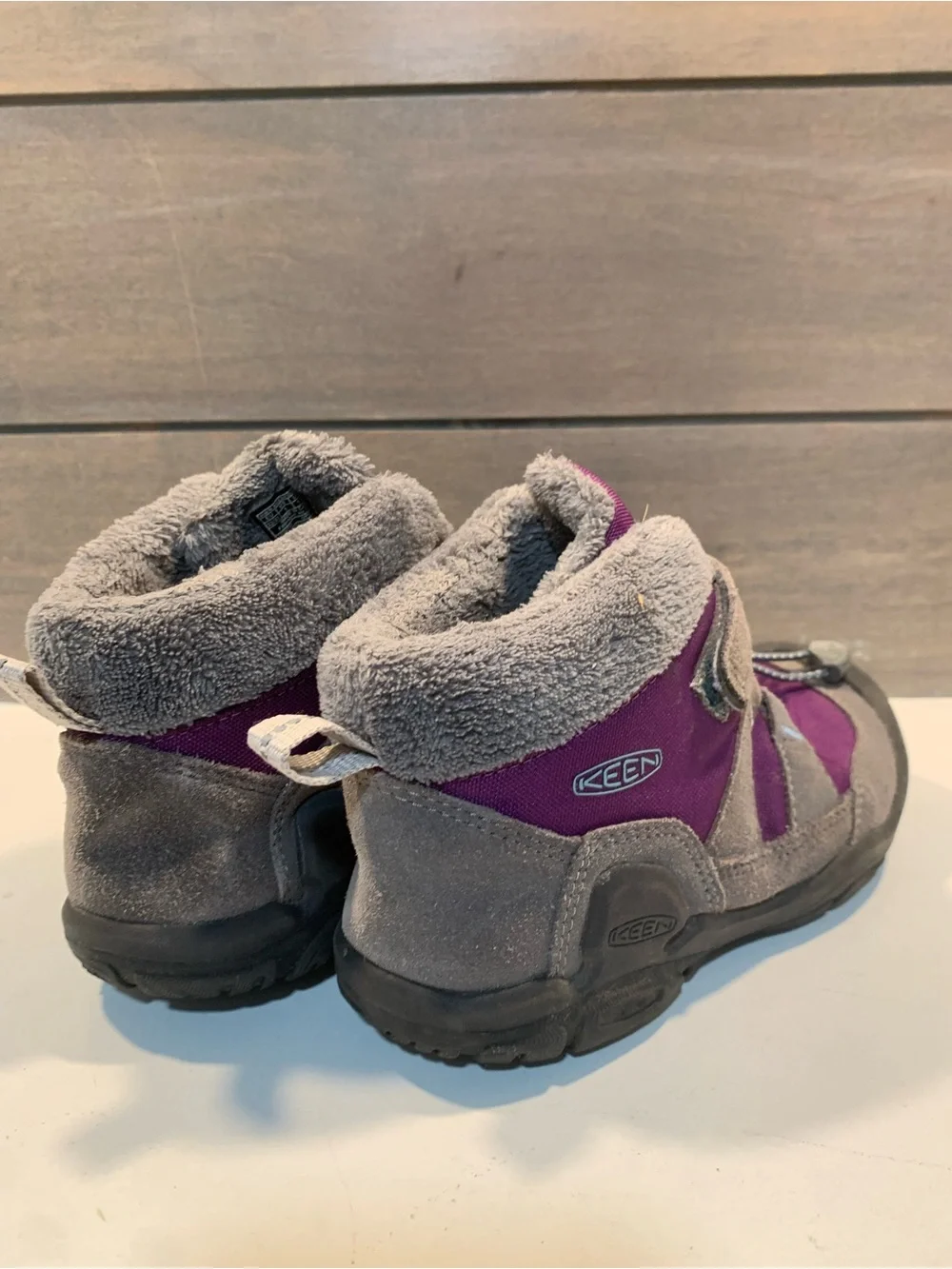 Keen Girls Knoth Chukka Boot Purple Gray Insulated Boot Size 1 Winter Waterproof